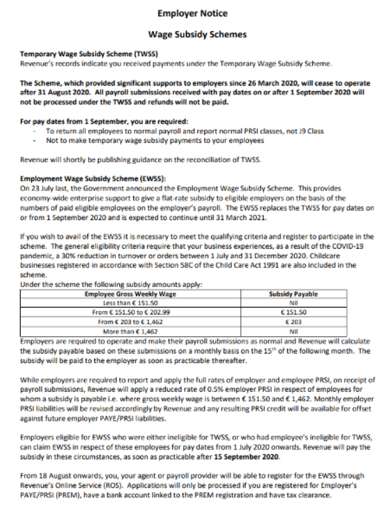 wage subsidy scheme covid ireland